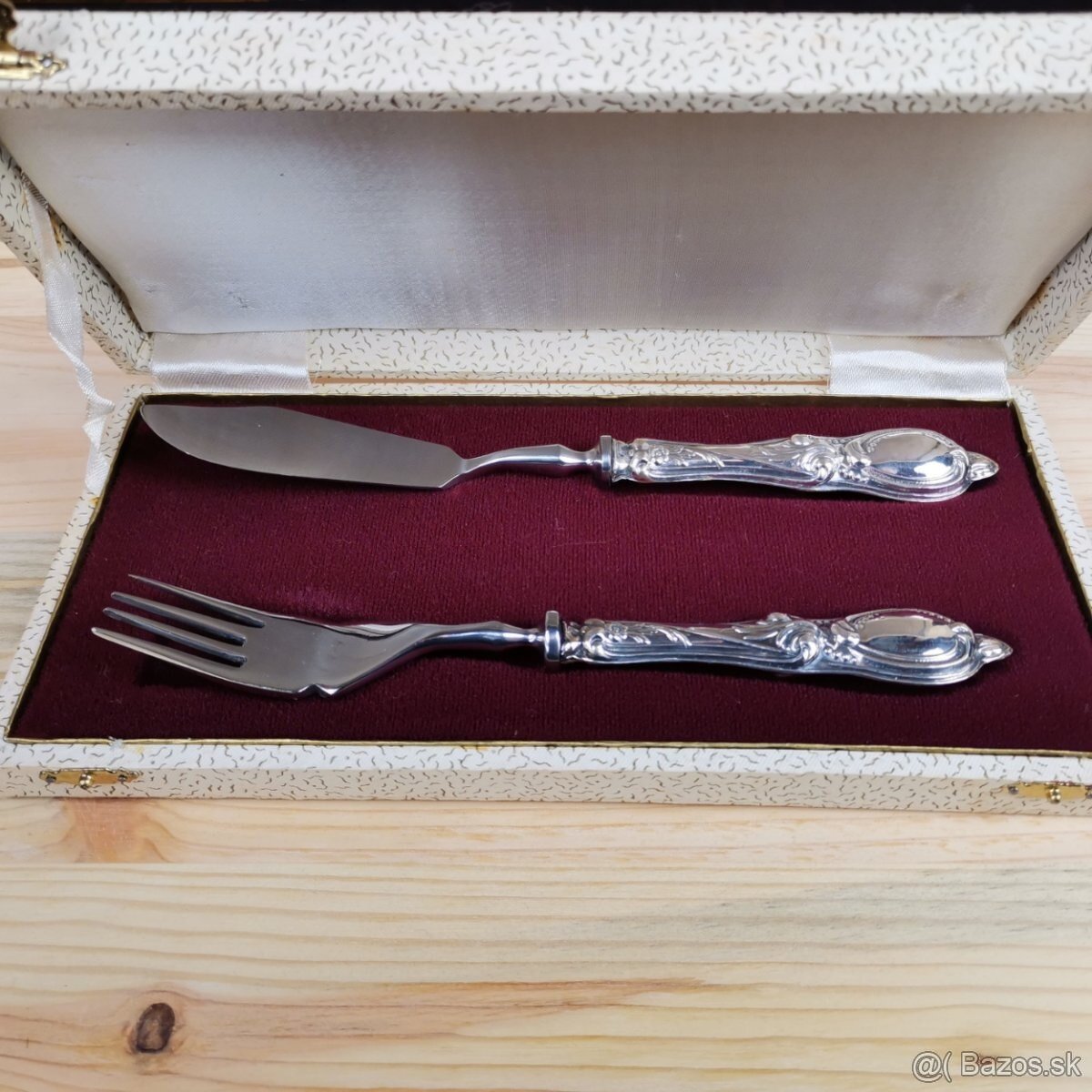 4 x strieborný príborový set na ryby - 3