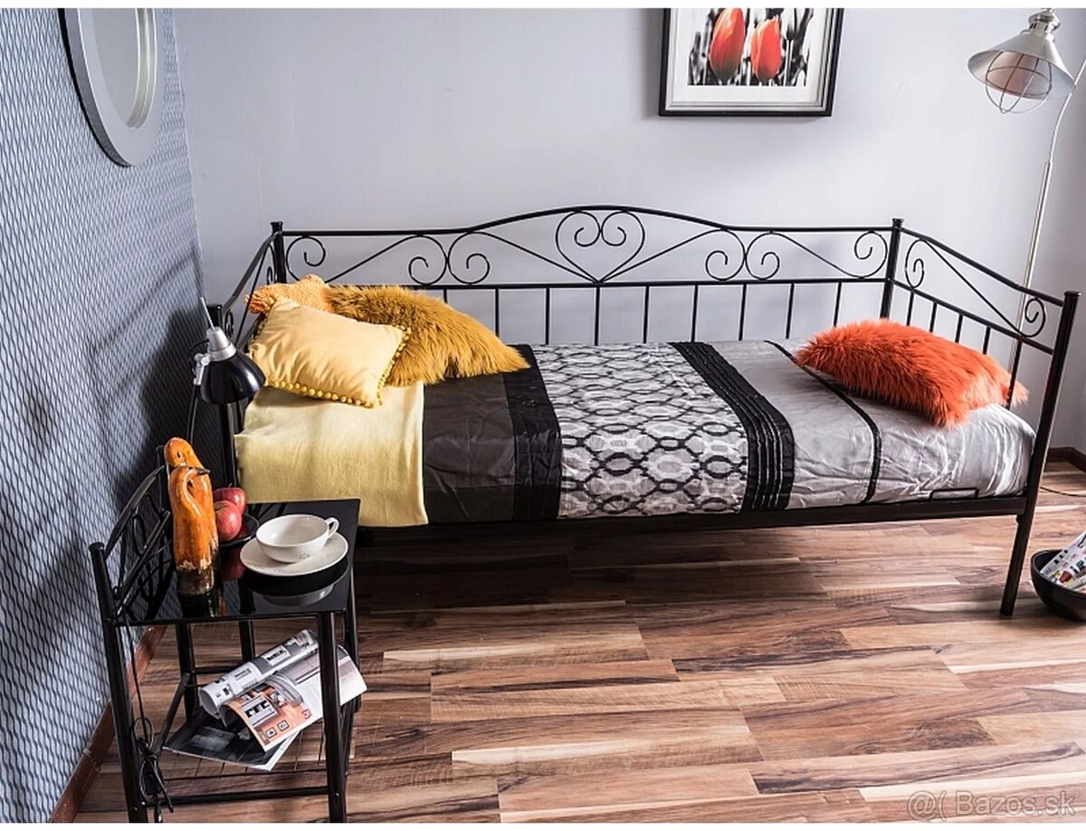 Jednolôžková kovová posteľ 90x200 - 3