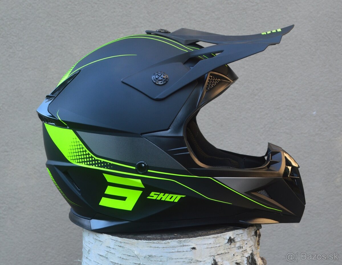 SHOT čierno žltá prilba helma okuliare zrk.sklo - 3