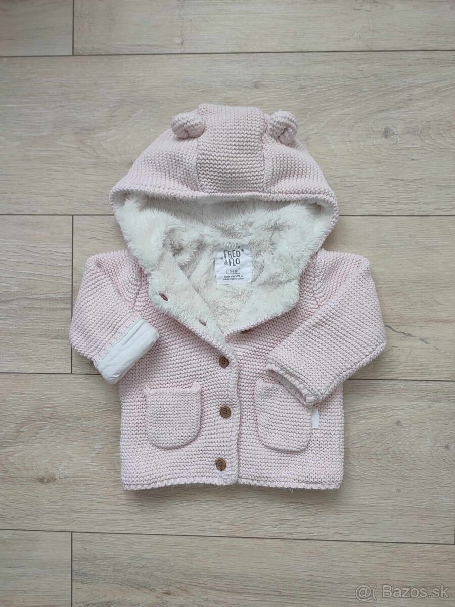 Kabátik/svetrík F&F a čiapka H&M, veľkosť 68 - 3