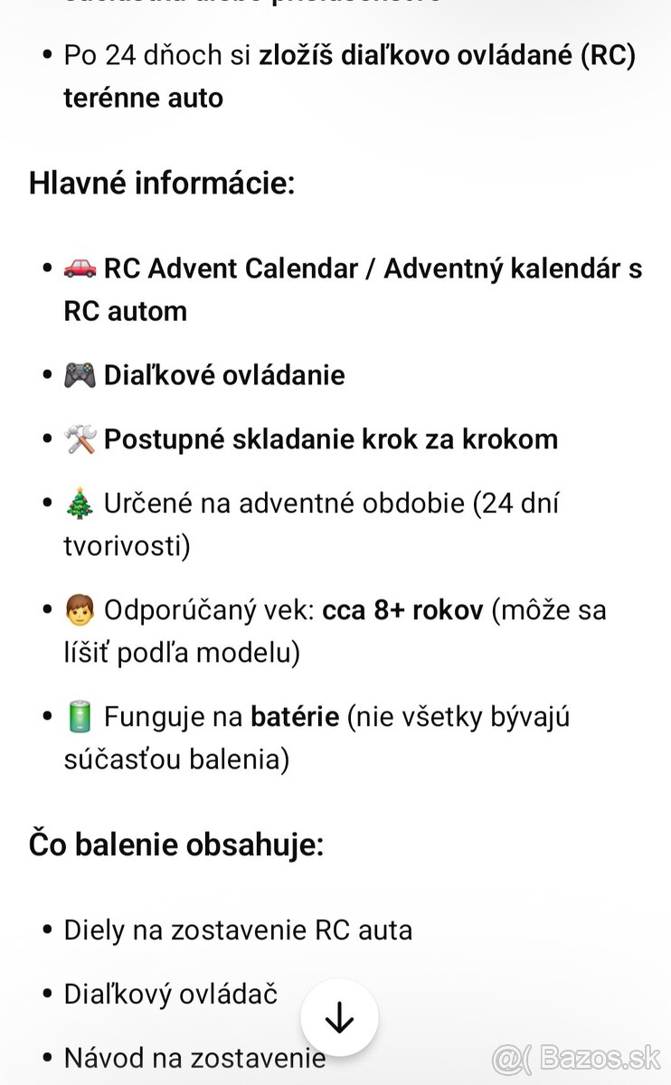 Adventný kalendar model auta - 3