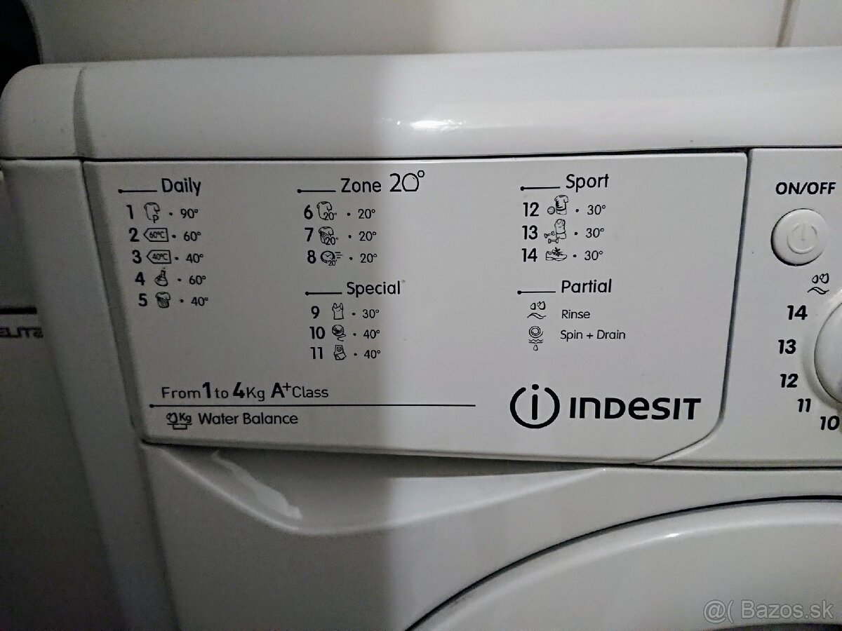 Práčka Indesit 4kg, energetická tr. A+ - 3