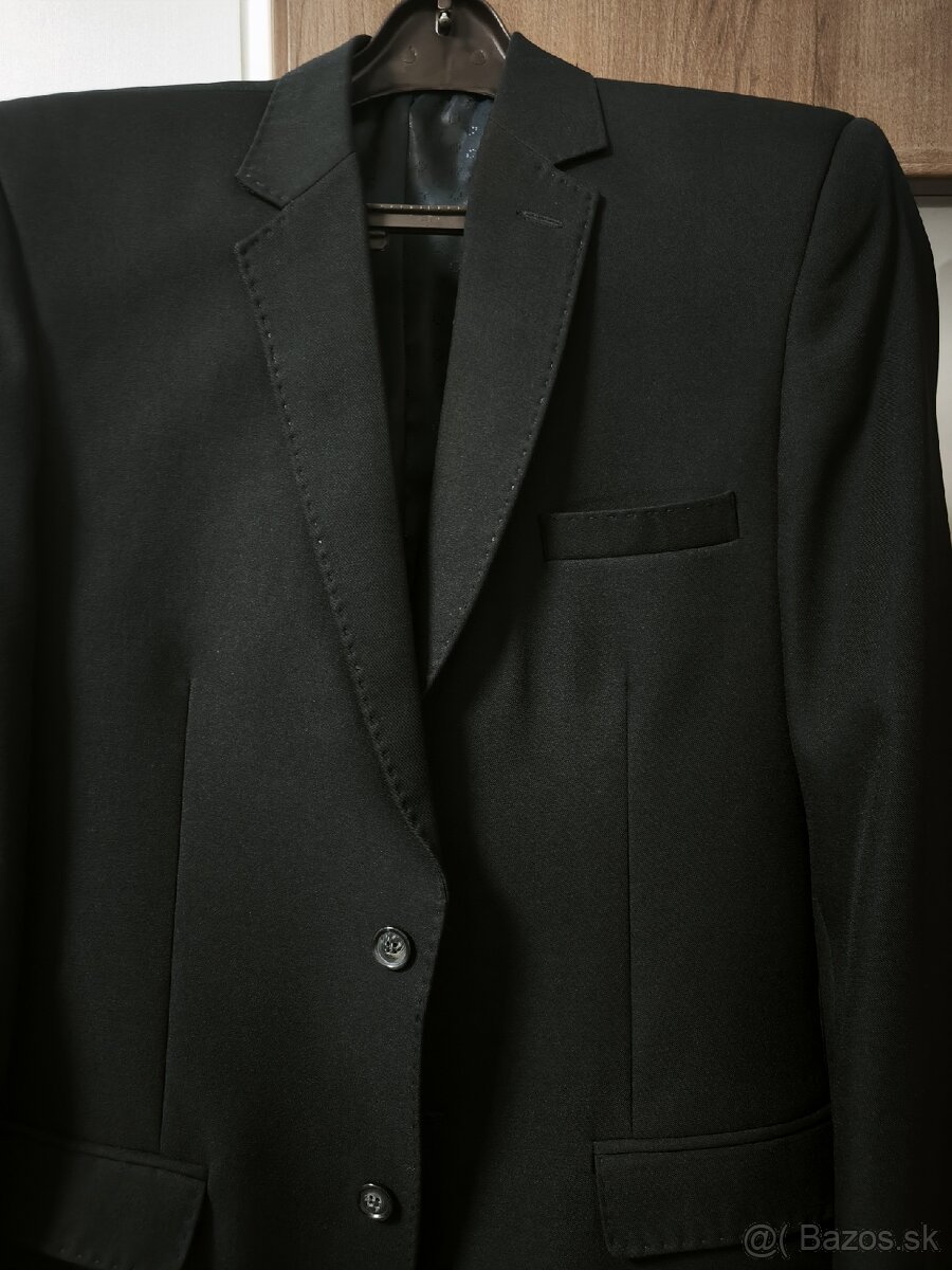 Pánsky čierny oblek č.50 + kabát - 3