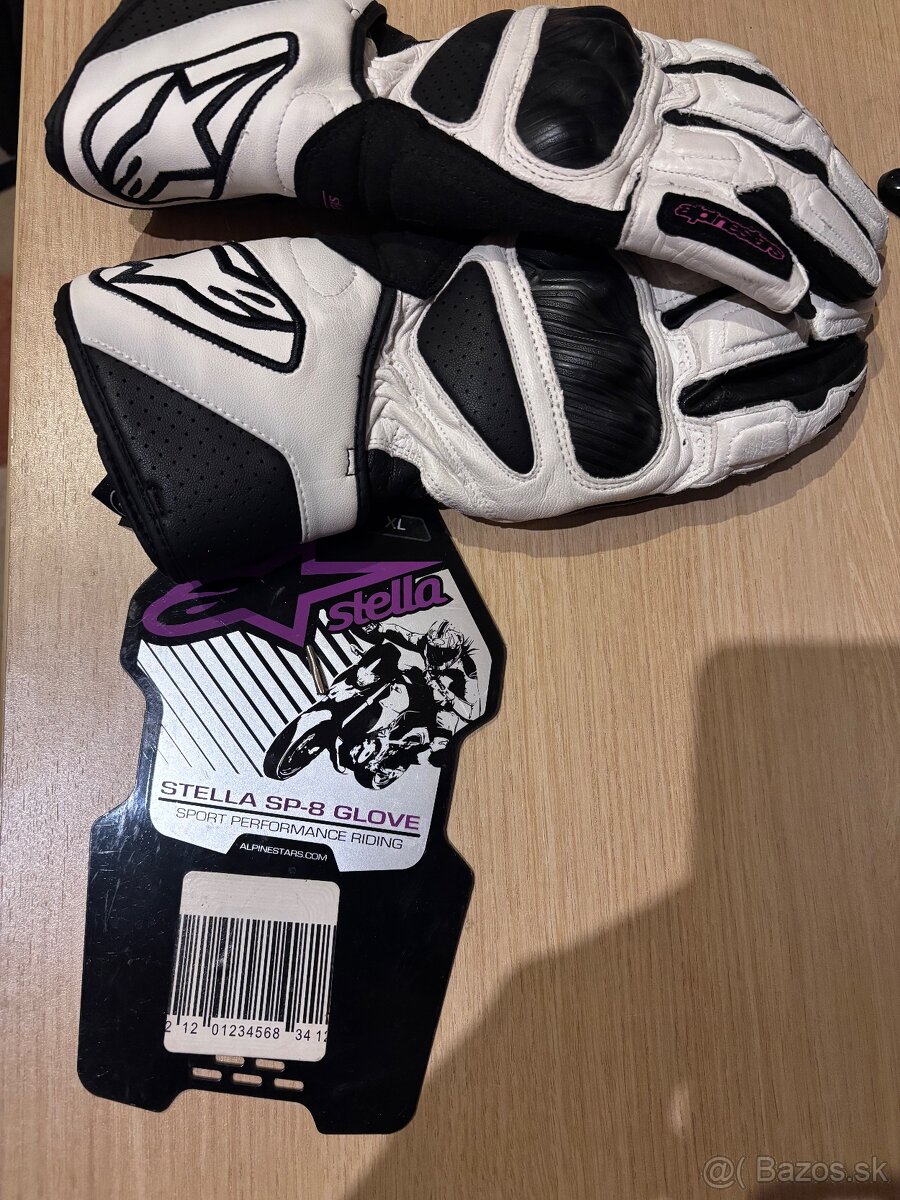 ALPINESTARS biele rukavice na motorku Stella SP-8 - 3