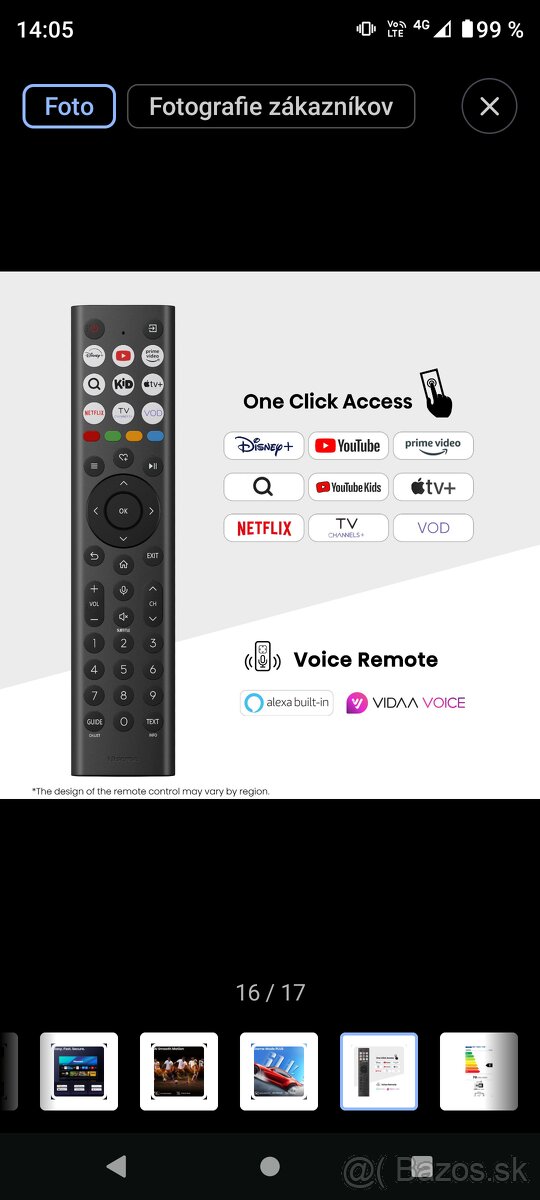 Predám tv Hisense Qled 58E7Q - 3