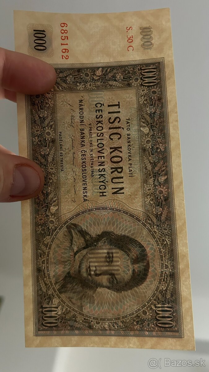 Bankovky ČSR 1945 Neperforované aUnc - 3