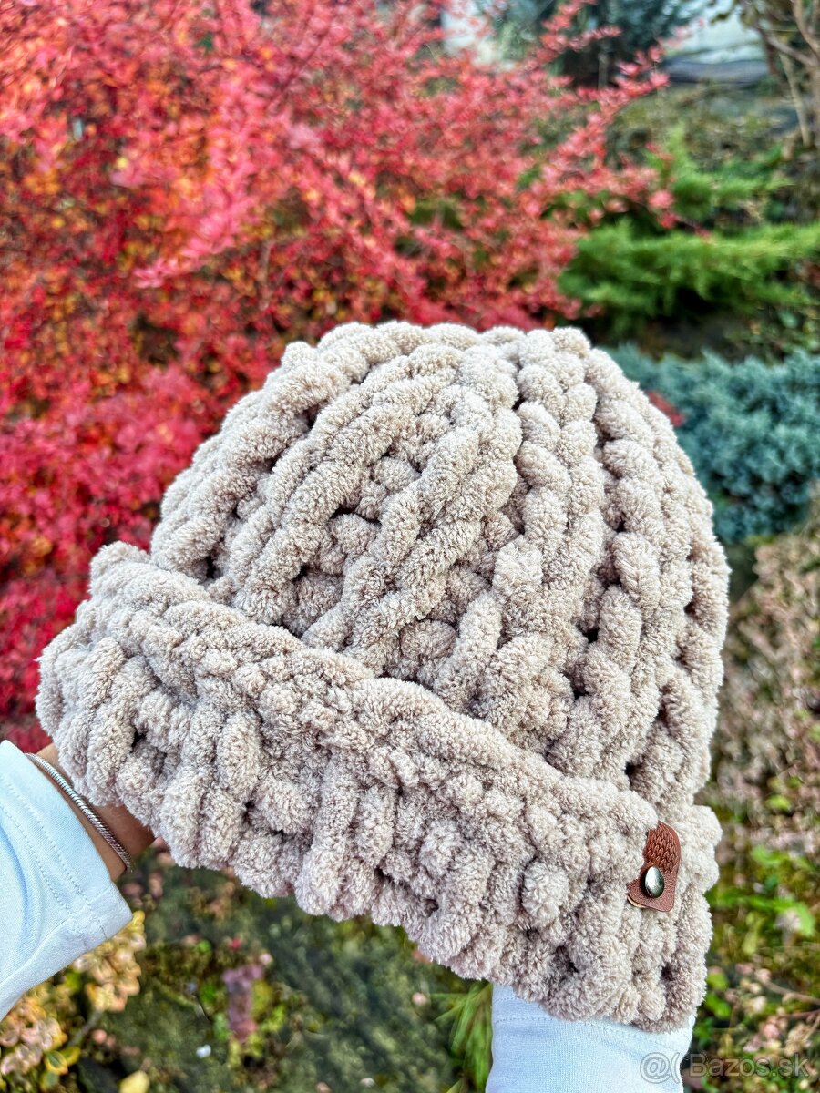 Puffy svetríky, čiapky, sály a deky - handmade - 3