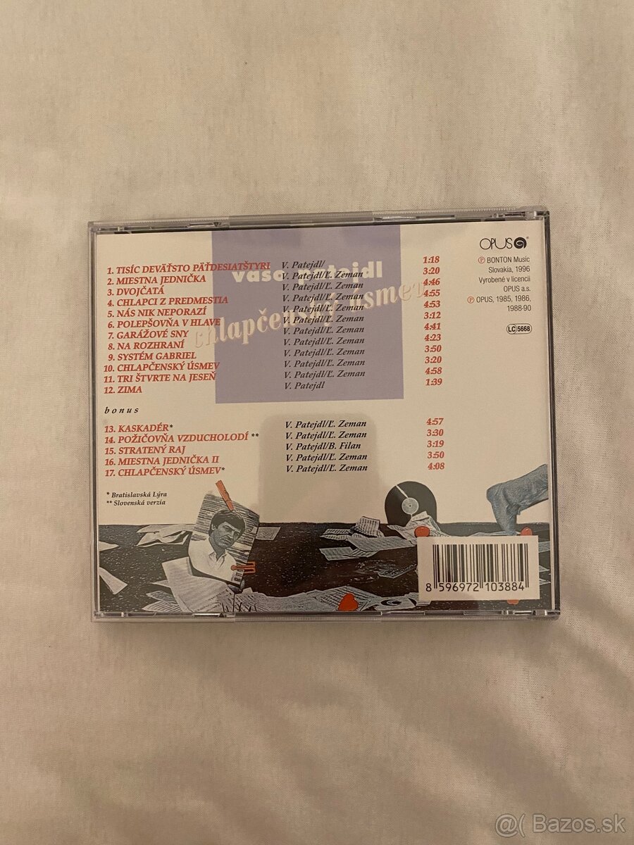 Cd Vašo Patejdl - Chlapčenský úsmev + bonusy (Bonton 1996) - 3