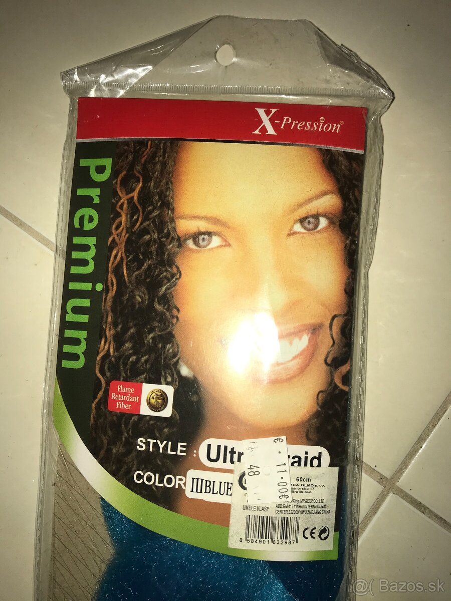 Umelé vlasy, fialové, modré - 3