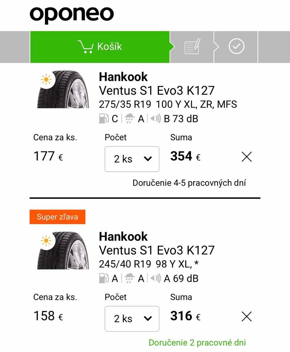 HANKOOK Ventus S1 evo3 letné - 3