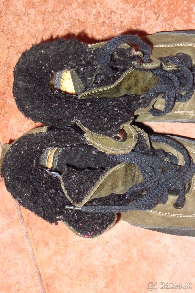 Zimné zateplené kožené topánky - veľ. 29 - 3