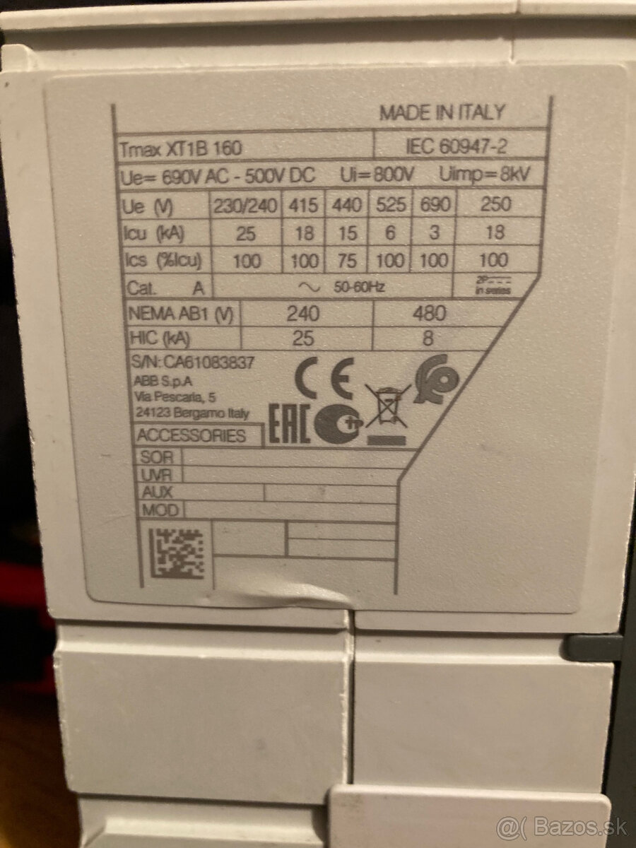 Predám Deon ABB XT1B 160 - 3