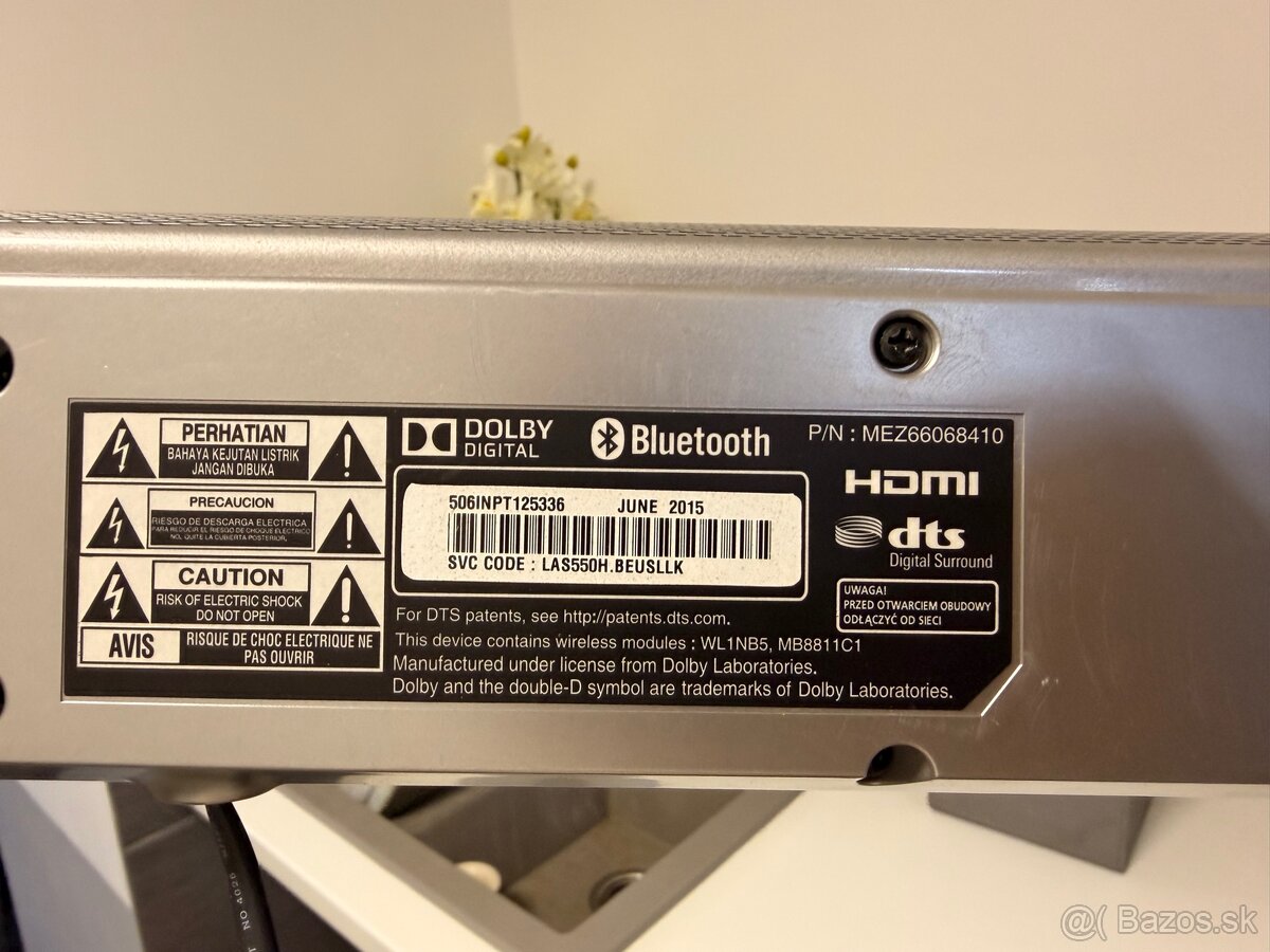 Predám soundbar LG LAS550H so subwooferom. - 3