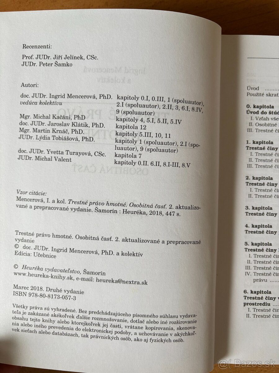 Kniha Trestné právo hmotné - Osobitná časť (I. Mencerová) - 3