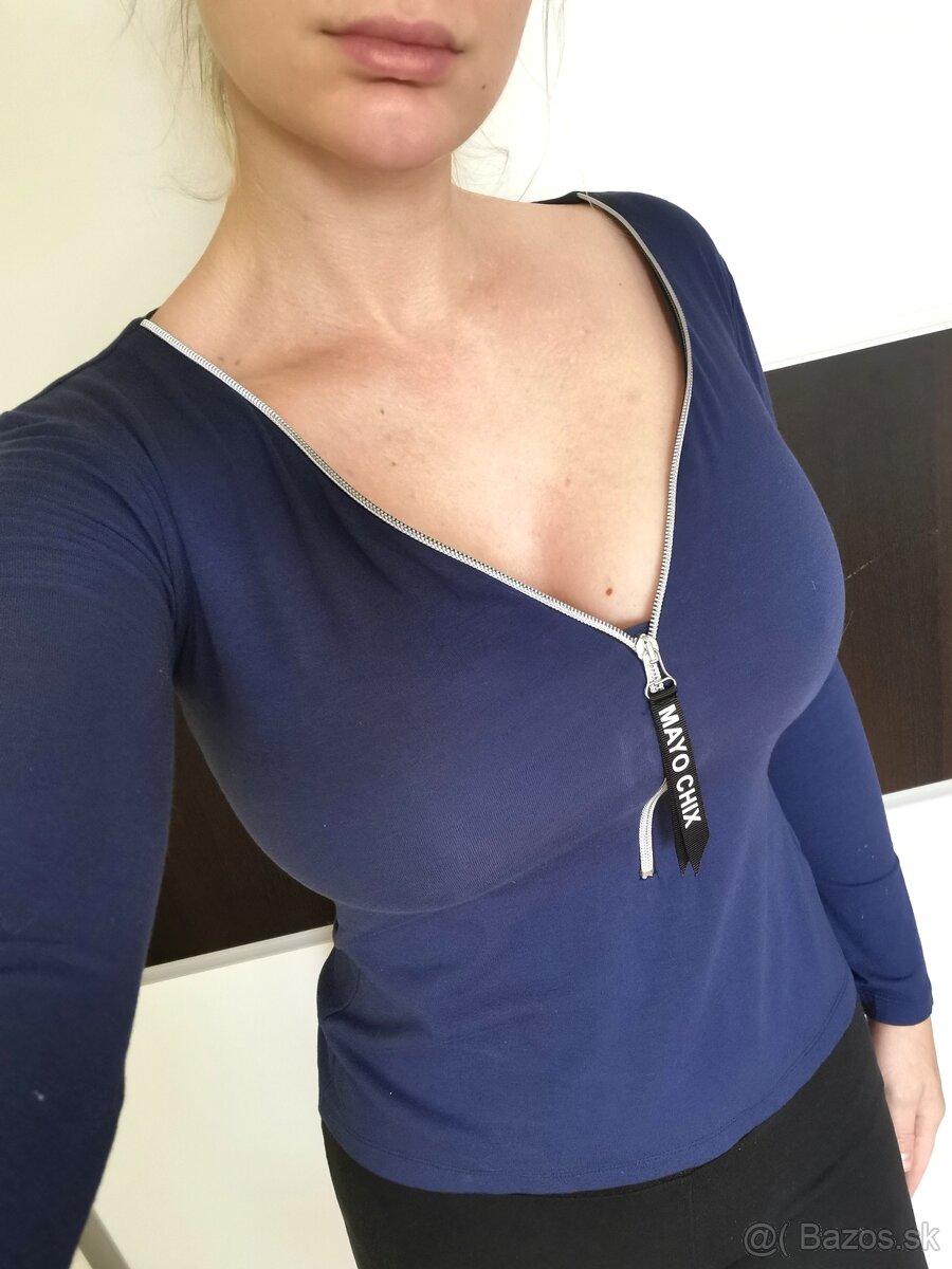 Modrý svetrik Mayo chix - 3