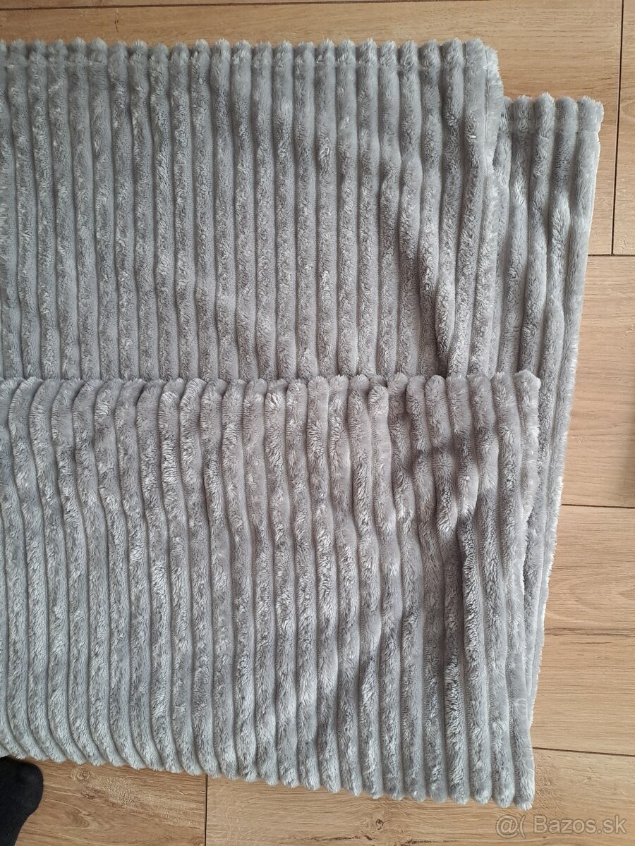 Deky sivé prúškovane teplé 180× 200 cm - 3