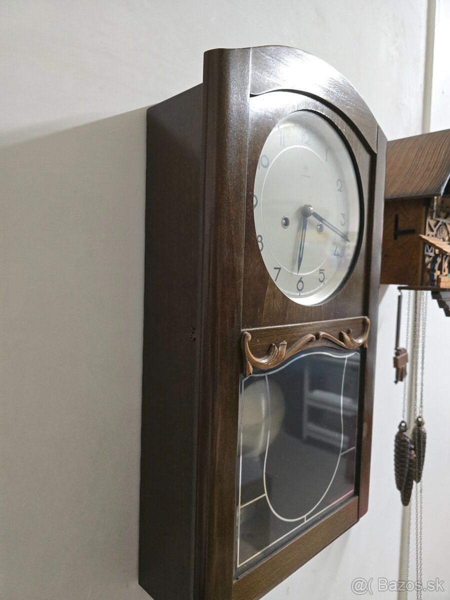 Nástenné drevene hodiny junghas ako nové - 3