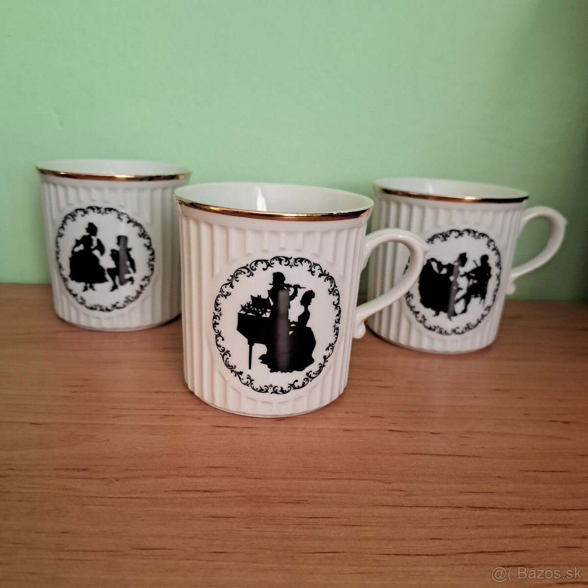 Šálky s motívom Rokoko Dubí Czechoslovakia - 3