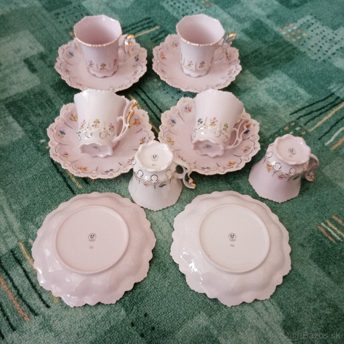 ružový porcelán kávová súprava - 3