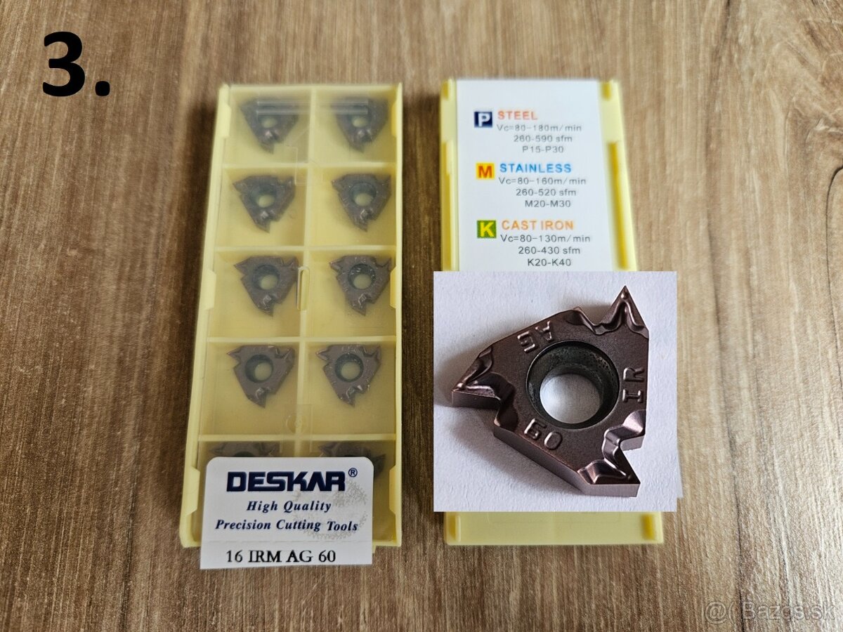 Závitové sústružnícke nože - vnútorné / stúpanie 0,5-3mm - 3