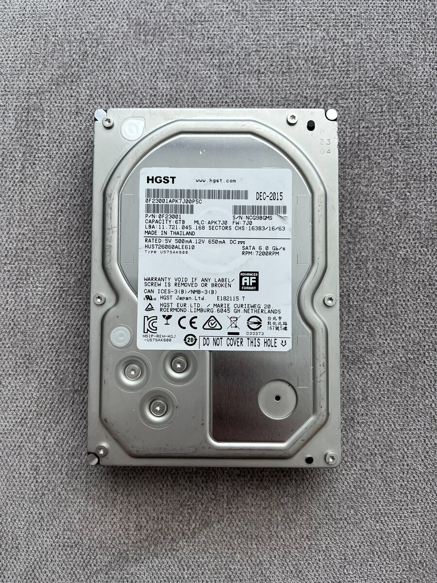 3,5" HDD WD HGST 6TB - 3
