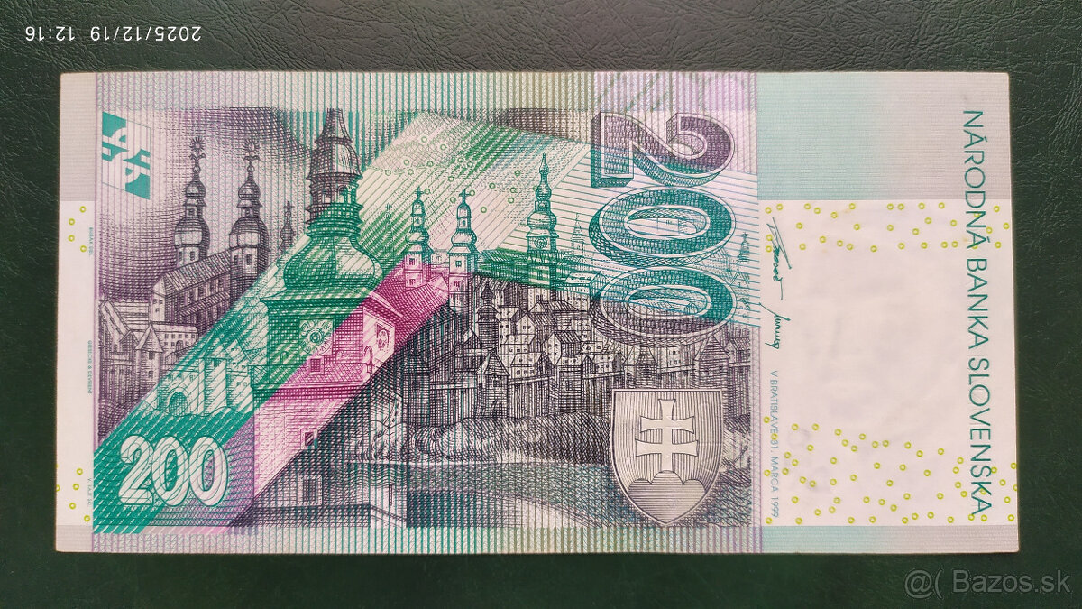 Bankovky 200 Sk s. E 1995, 1999 a 2002 - 3