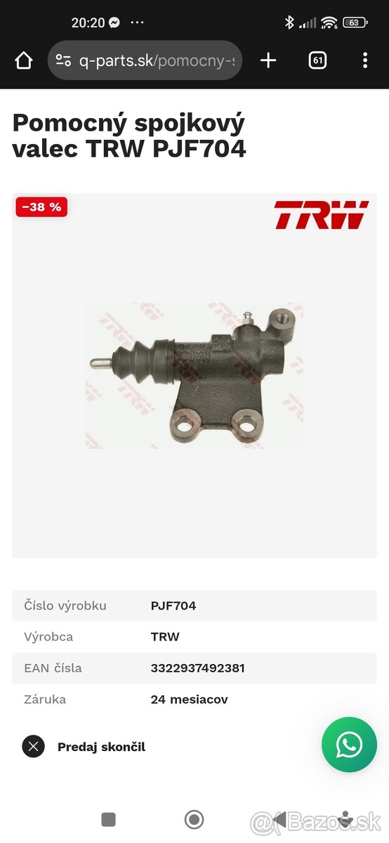 Pomocný spojkový valec Subaru Legacy - 3