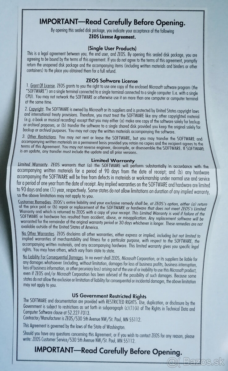 PREDÁM WINDOWS 3.1 1992 ZEOS USA-TOTAL RARE - 3