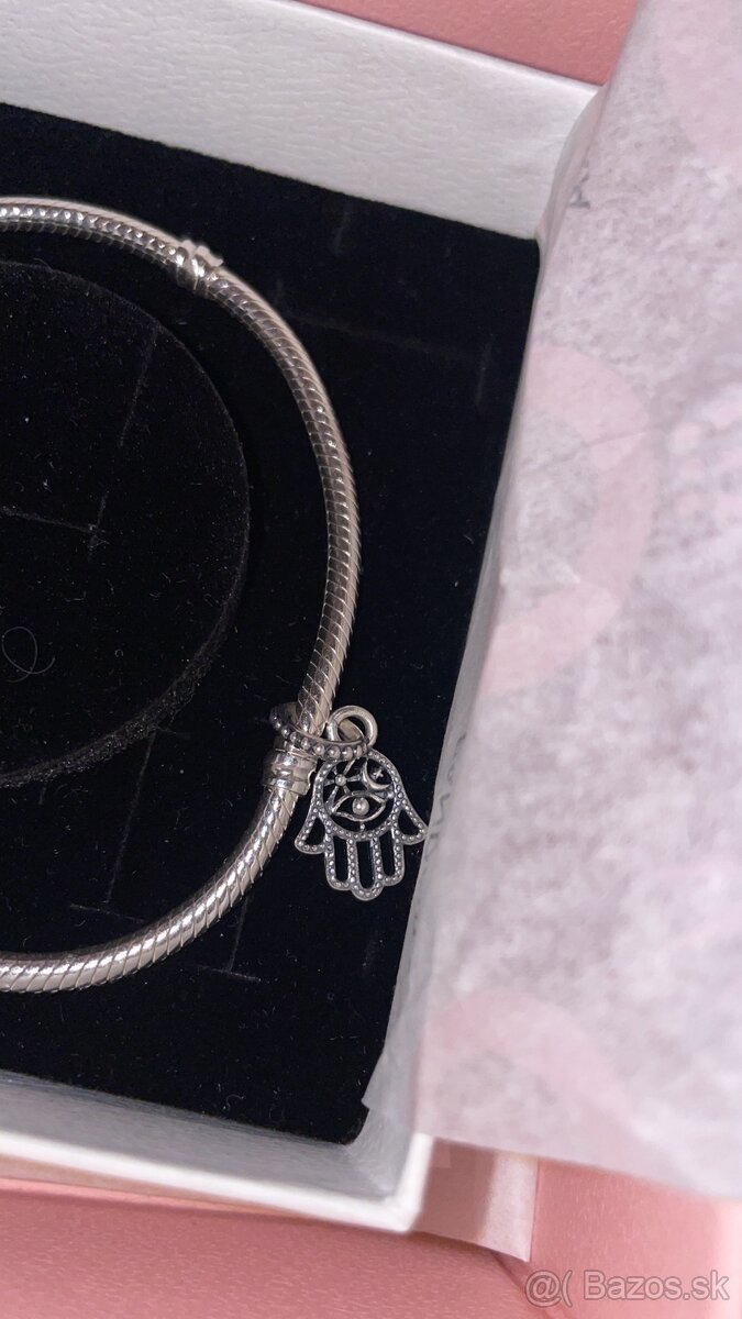 Pandora strieborný náramok + prívesok - 3