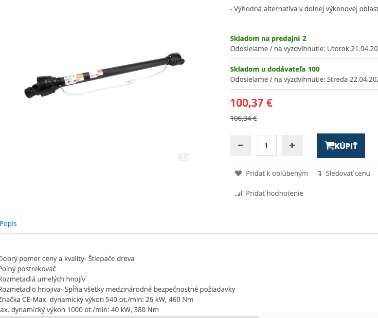 Predam kardanovy hriadel Weasler 112CM - 3