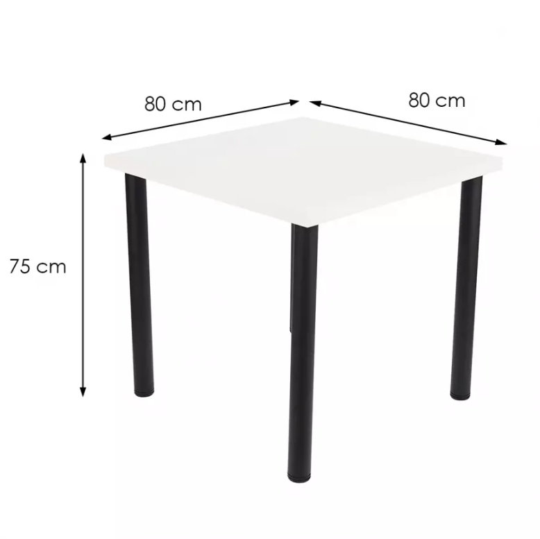 STÔL 80x80x75cm biely - 3