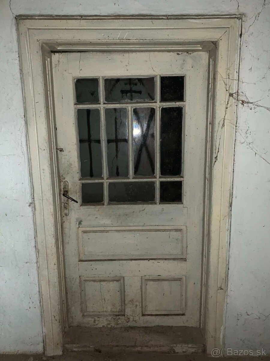 Dreve - retro dvere so zárubňami, plné aj sklenené - 3