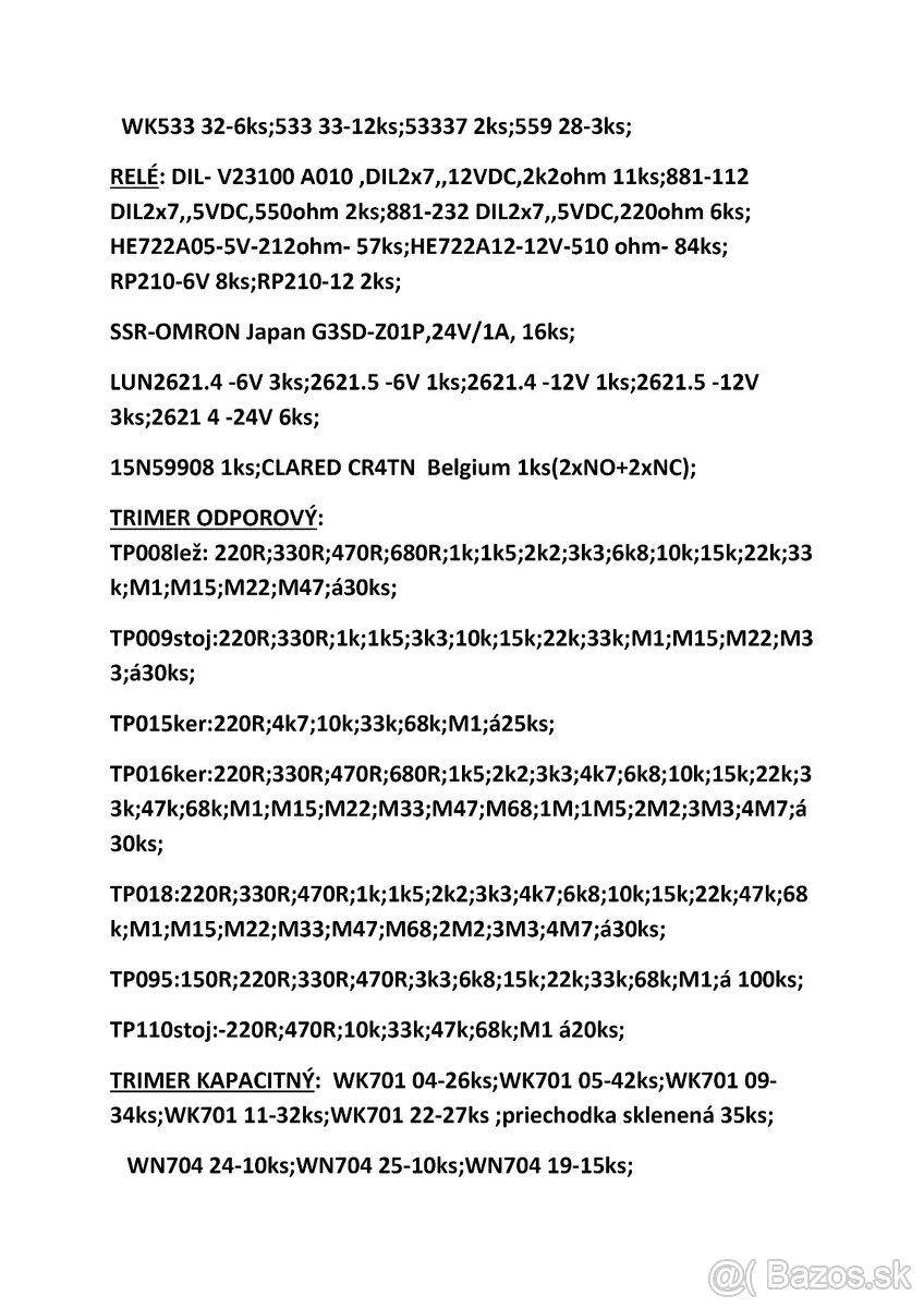 KONŠTRUKČNÉ A PASÍVNE SÚČIASTKY - 3