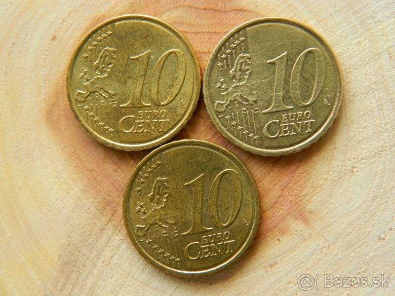 predám 3ks Slovenských 10centoviek s vlajočkou - 3