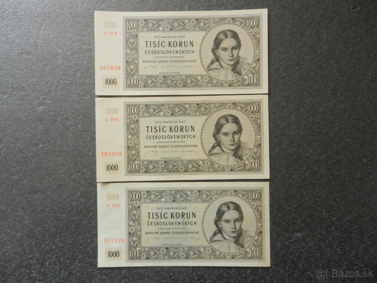 Bankovka 1000Kčs 1945 - 3