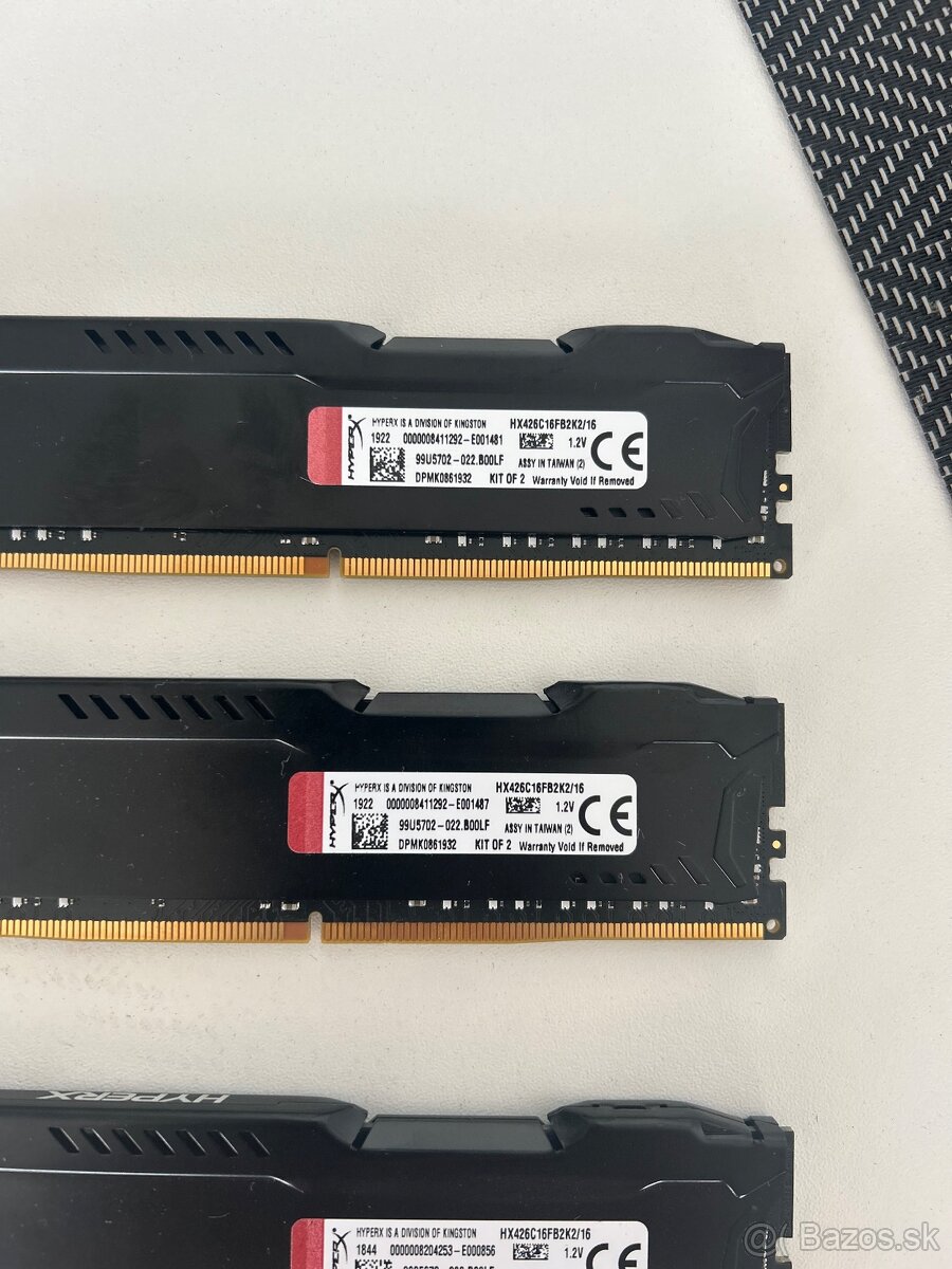 Kingston hyperx fury hx426c16fb3k2 16 - 3