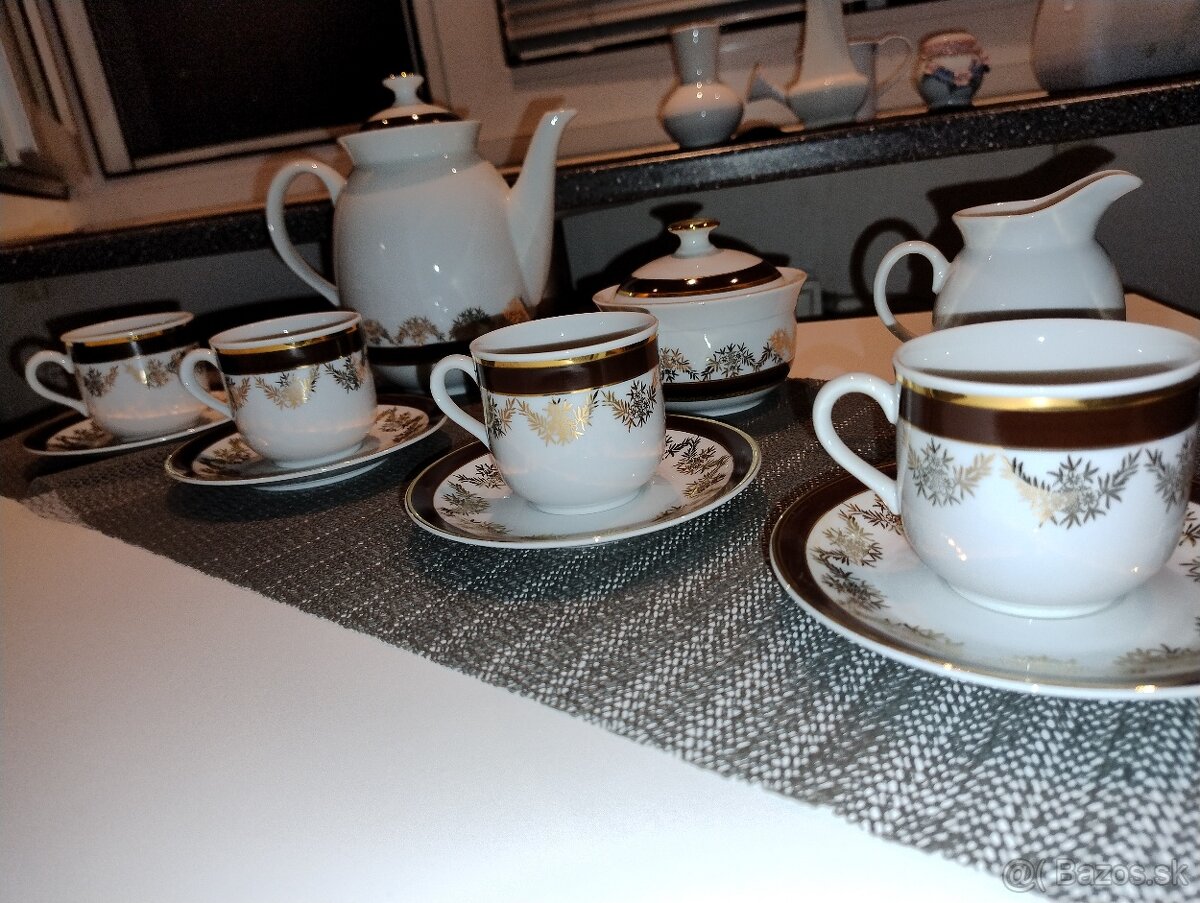 Czechoslovakia ručný práca šálky čajník cukrovnička - 3