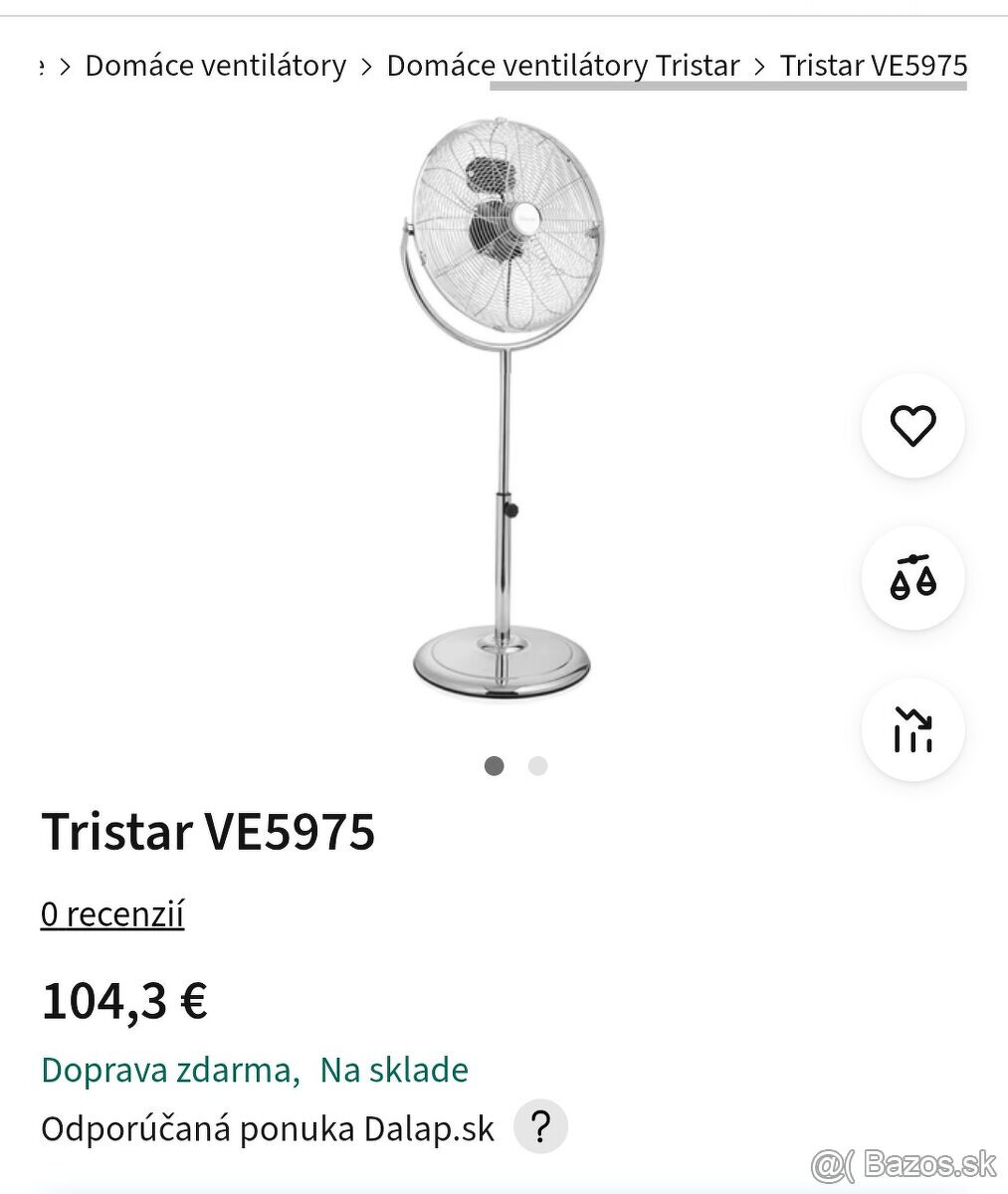 Celokovový ventilátor TRISTAR - 3