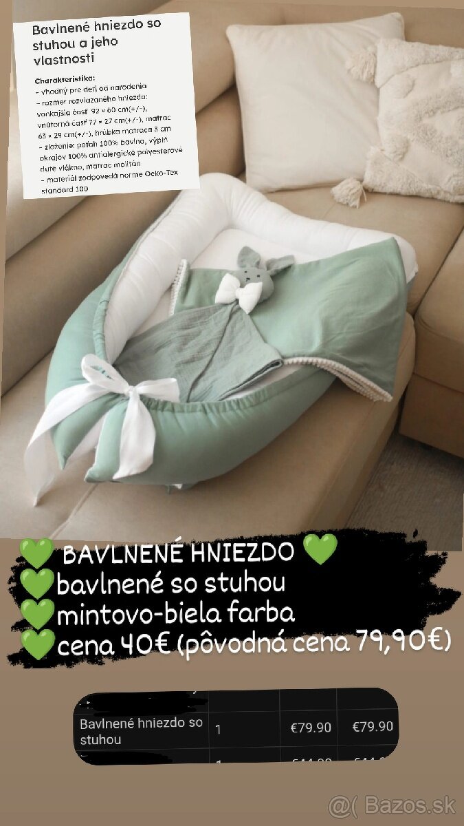 Bavlnené hniezdo so stuhou - 3