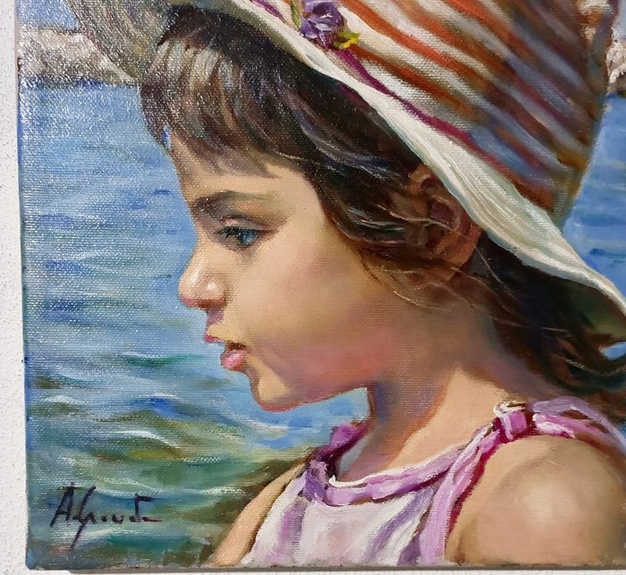 Olejomaľba -Alessandro Granata (1989) – Dievča - 3