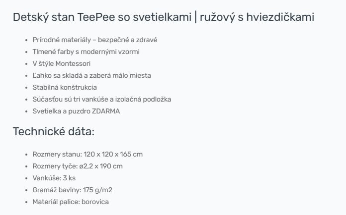 Detský stan TeePee ružový - 3