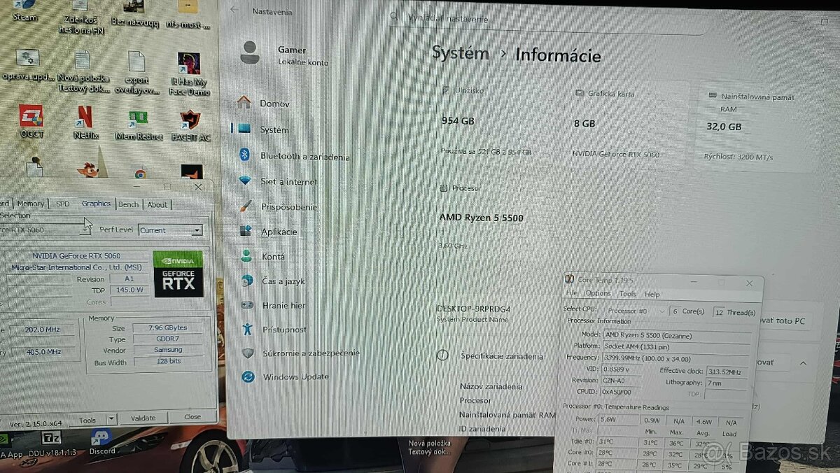Herny Pc v zaruke Ryzen 5 5500,RTX5060, 32GB Ram - 3