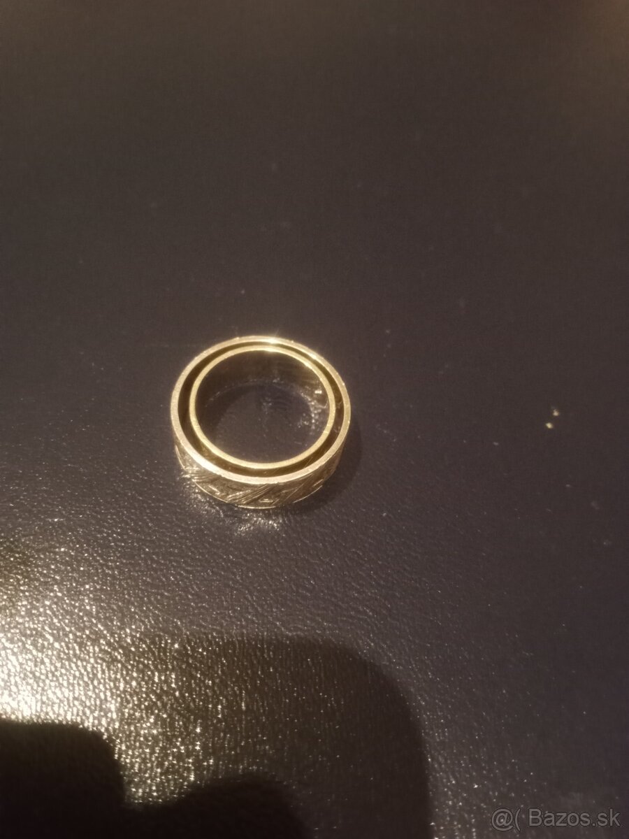 Prsteň žlté obrúčky biele zlato - 3