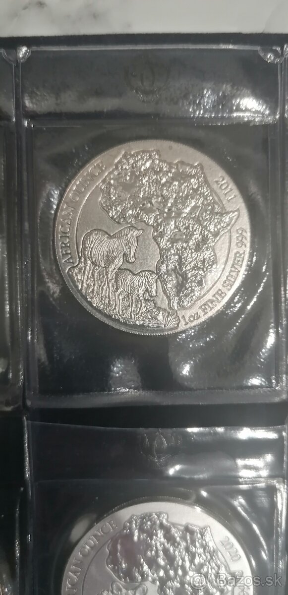 Strieborné mince Rwanda African - 3