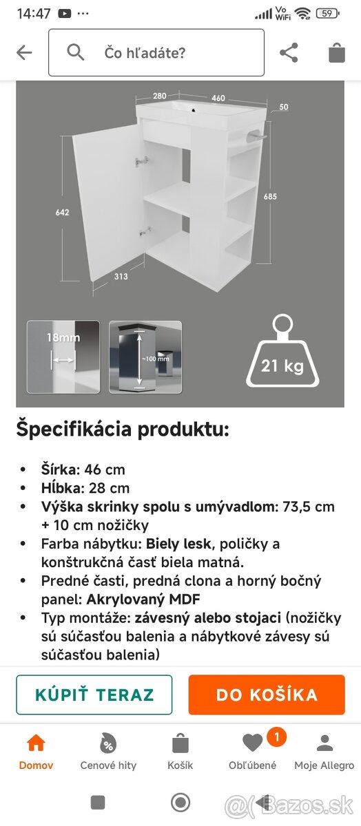 Skrinka s umývadlom - 3