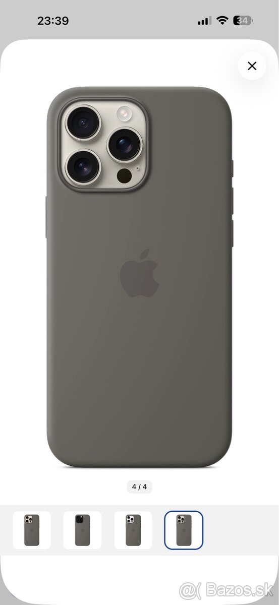 Apple iPhone 16 Pro max originalny silikonovy obal šedý - 3