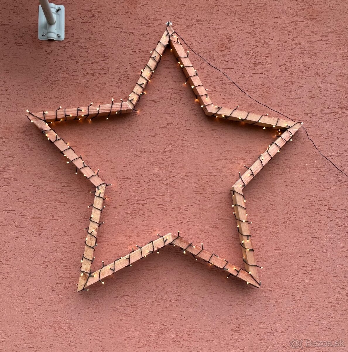 🌟 Drevená vianočná hviezda s LED osvetlením – ručná výroba - 3