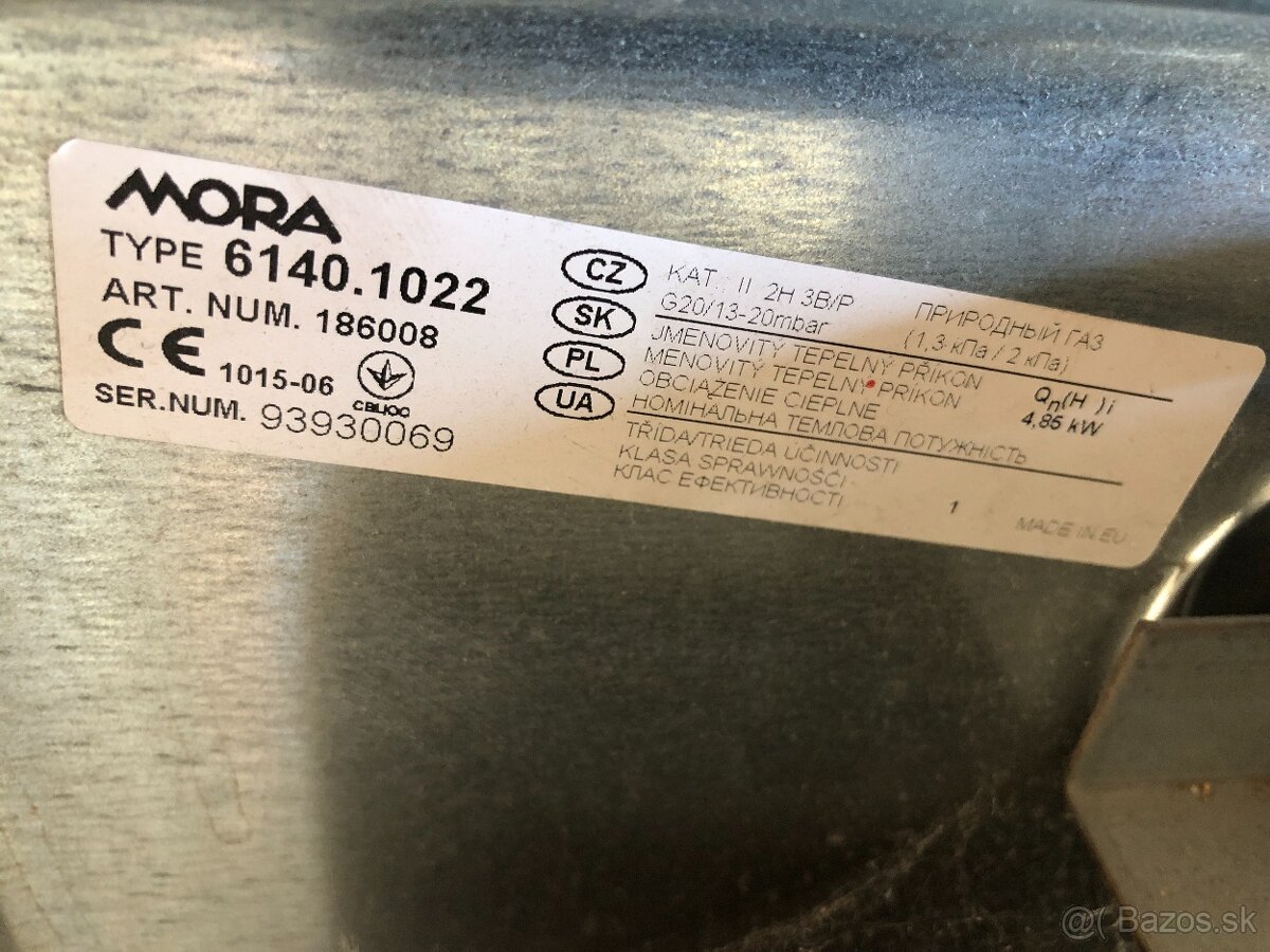 Predám plynové kachle Mora - 3