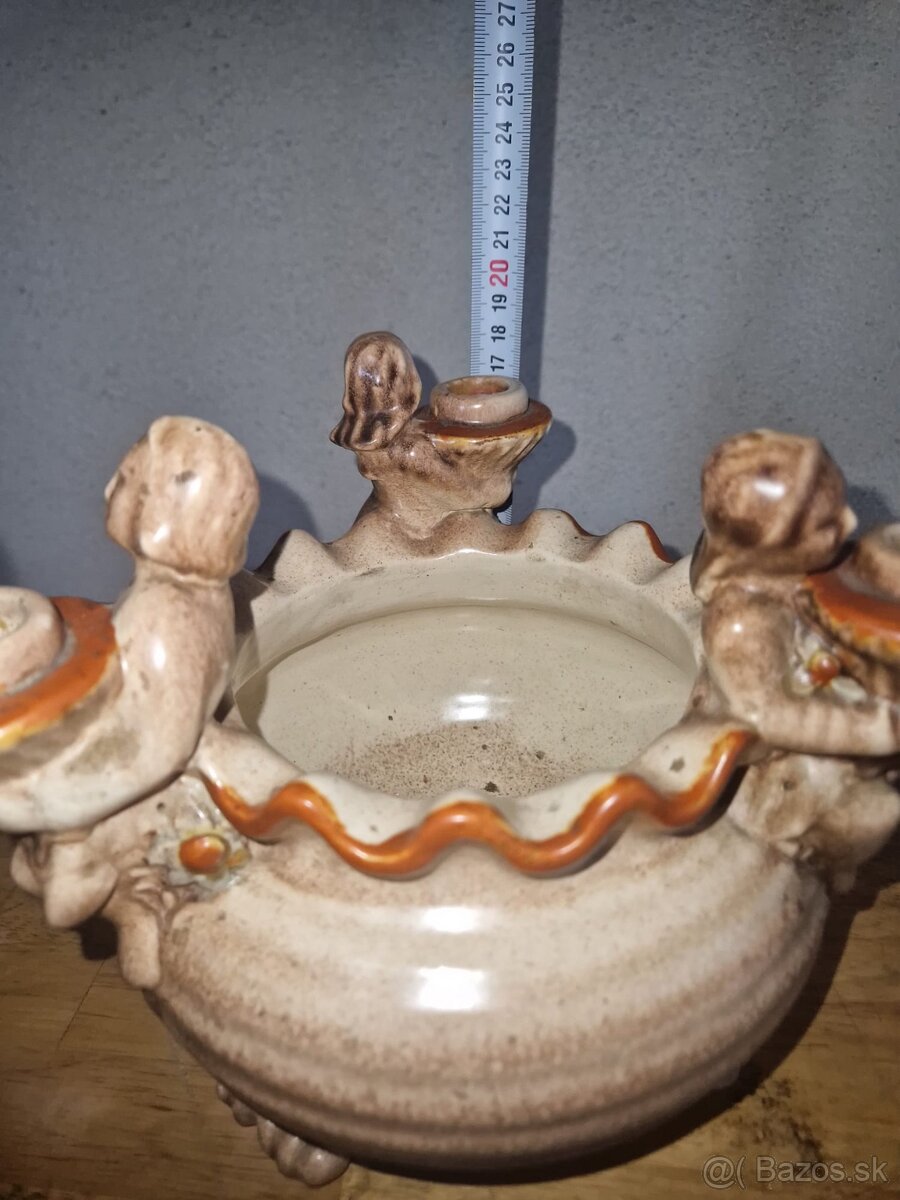 Stará keramická misa / svietnik - 3