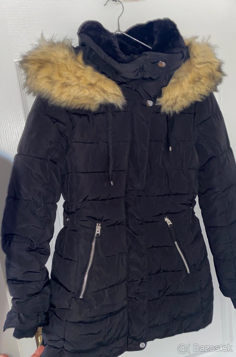 Zara damska zimna cierna bunda velkost S - 3